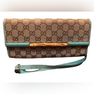 Gucci GG Canvas Bamboo Crossbody/Clutch/Waist Bag